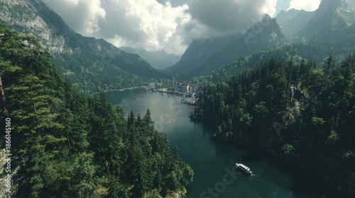 Wallpaper Mural Serene Lake Surrounded by Mountains and Forest. Torontodigital.ca