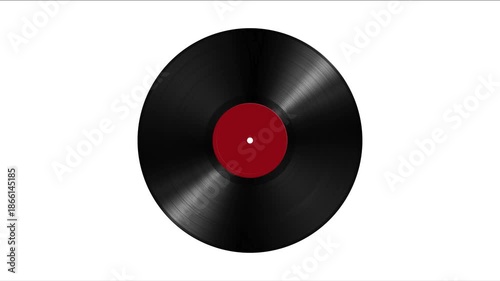 Vinyl Record Spinning Loop on White Background Animation