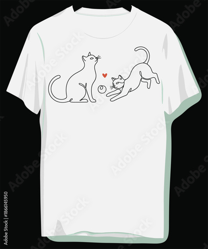 Adorable cat lovers t-shirt with heartwarming feline design