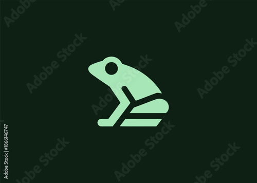 Quadro su tela A geometric frog logo built from clean angular lines, symbolizing adaptability,