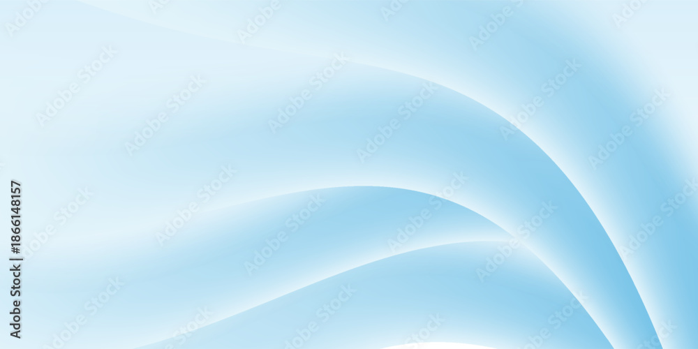Obraz premium Abstract background featuring smooth and flowing blue wave shapes on a clean white backdrop. This minimalist and elegant design