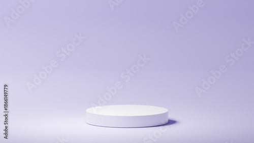 Foto horizontal soft purple background, isolated white rounded base, soft purple colo