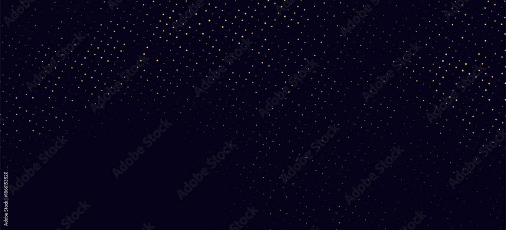 Fototapeta premium Dark elegant seamless pattern in retro style with a little golden stars. Premium royal birthday party. Festive poster BG template. Burst background for Invitation card. Black Friday. Exclusive flyer