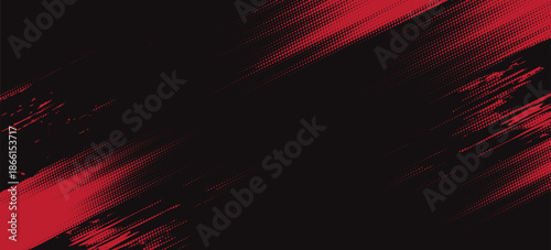 Black and red abstract grunge background with halftone style modern arts sport background abstract