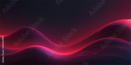 Abstract red wave background with flowing lines and dynamic light effects