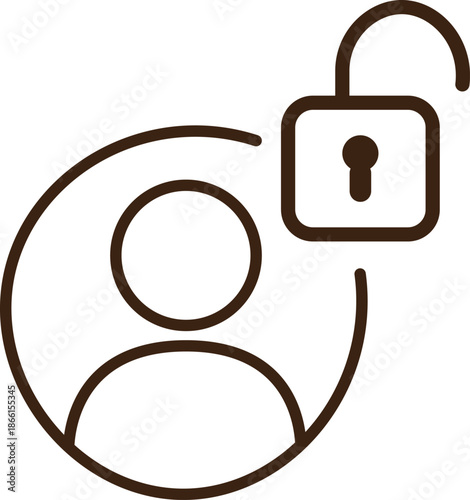 Digital user profile successfully unlocked, indicating authorized access, security clearance, and verified account authentication on a white background.