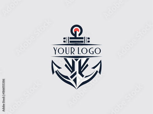 Nautical Anchor Logo Design Template.