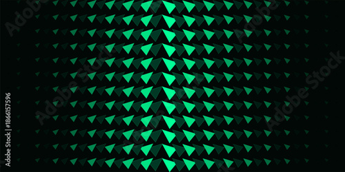 3D Isometric Emerald Crystal Grid Background with Opaque Green Geometric Shards