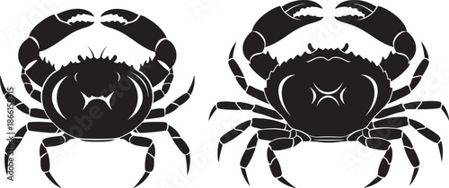 Crab silhouette with claws vector illustration