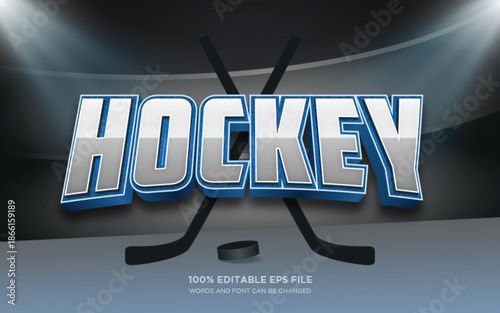 Hockey 3D editable text style effect