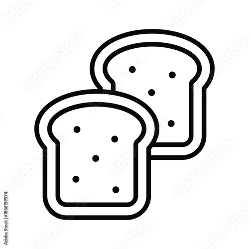 An editable line icon of bread bakery food concept