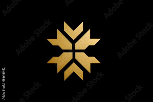 A create a simplistic, single shade/colour of a flat gold plain, symmetrical plus.