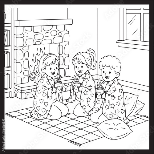 Cozy Friends Cute & Comfy Coloring Pages
