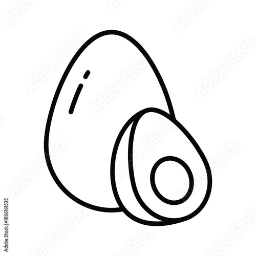 A trendy line icon of boiled egg protein food, ready to use vector