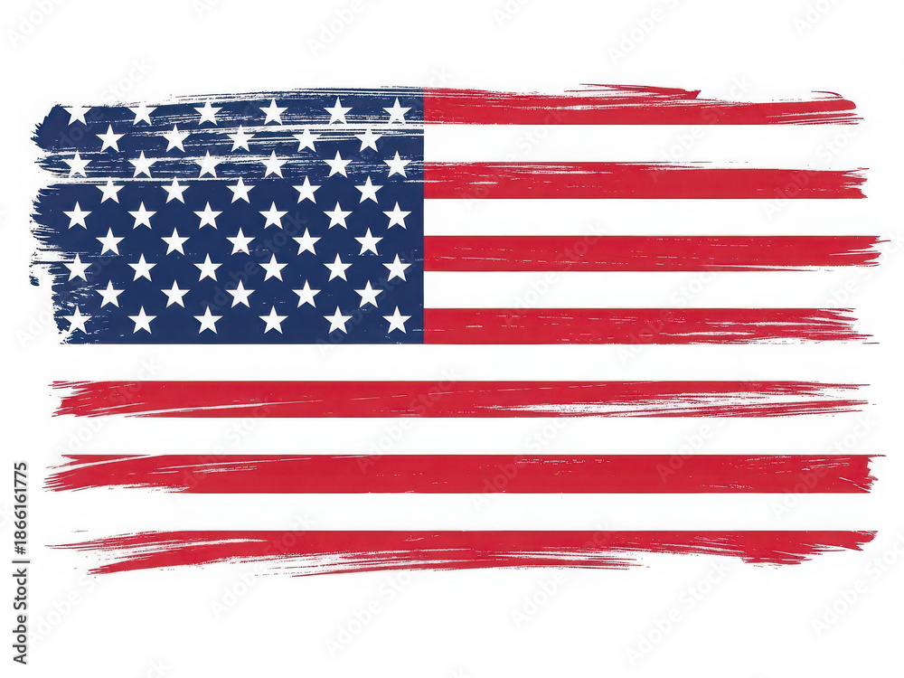 Obraz premium Hand-drawn american flag