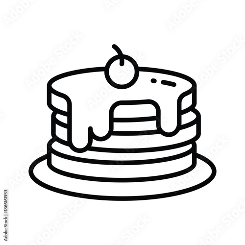 A well designed line icon of pancake breakfast food