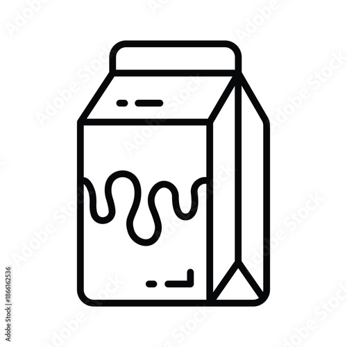 A modern line icon of milk pack dairy