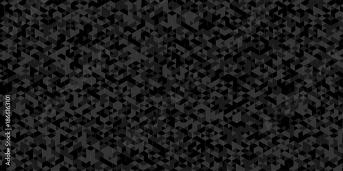 Low polygon cubic black paper design. vector poly triangle texture. geometric pattern triangular. wall tile metal cube triangle wallpaper background.