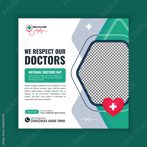 National Doctors Day Professional Medical Social Media Template