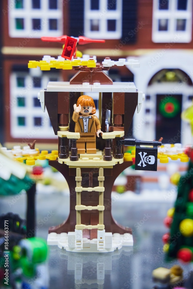 Obraz premium Moscow, Russia. - June 23, 2025: Lego construction kit, old models. Collection of the famous toy series