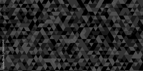 Vector transparent poly triangle paper texture pattern. low polygon paper cubic black, gray wallpaper wall decoration design. geometric creative metal cube triangle background.