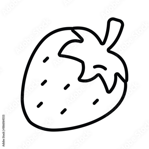 An editable line icon of strawberry fruit, health food