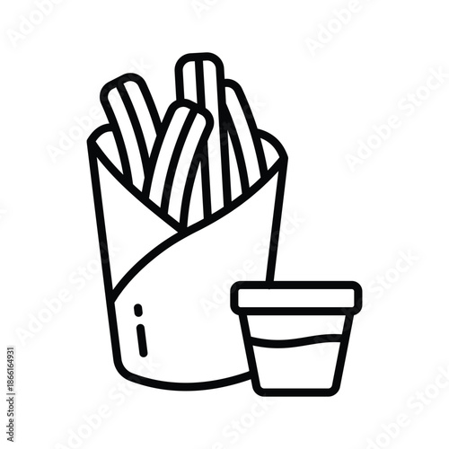 Premium line icon of churros dessert snack