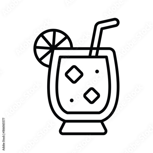 An amazing line icon of lemonade, summer drink concept