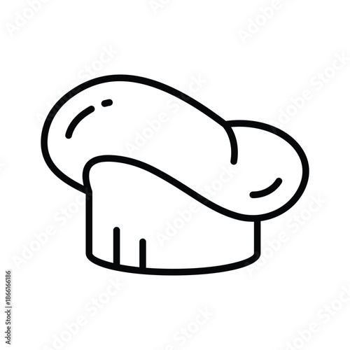 An editable line icon of chef hat uniform, toque blanche vector