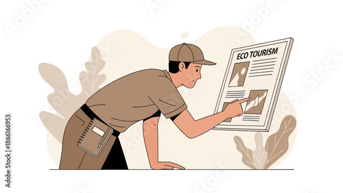 Man Planning A Sustainable Journey With Eco Tourism Brochure Presentation