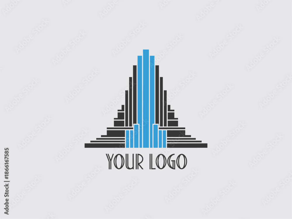 Fototapeta premium Stylized Logo Design with Geometric Shapes.