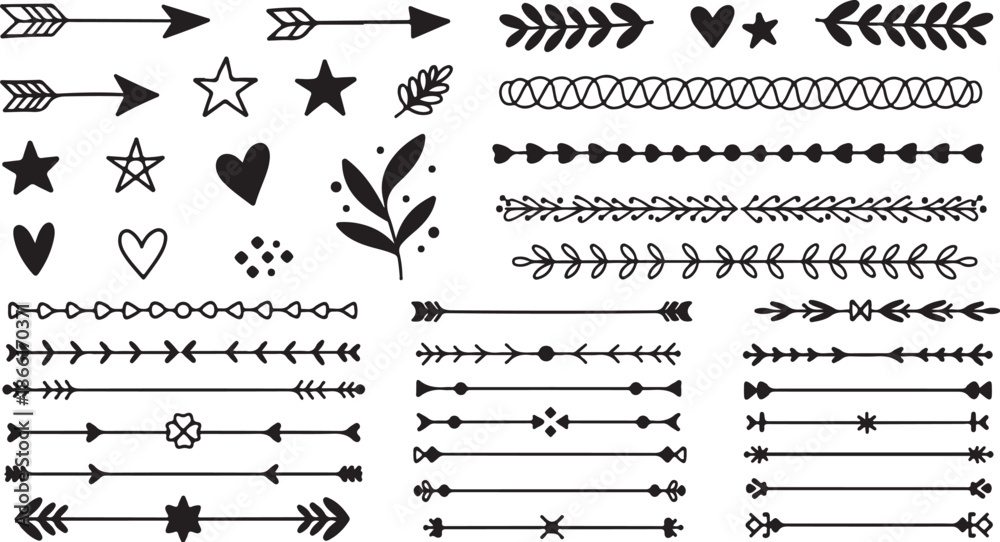 Obraz premium Black and white arrow and heart symbols on white background