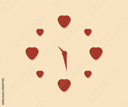 design about love clock icon