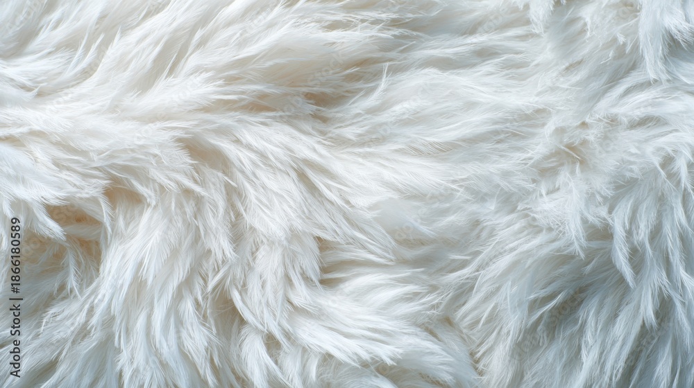 Fototapeta premium White fur texture shows detailed strands and fibers in even light