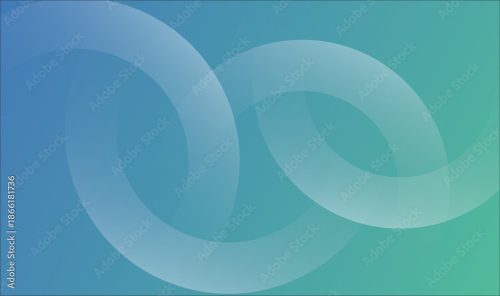 Φωτογραφία Calming Teal Blue Gradient Abstract Background with Interlocking Circular Rings and Soft Overlaps, abstract background