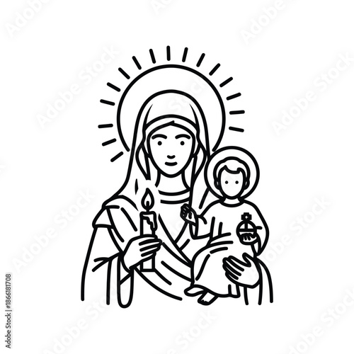 The virgin mary and child jesus icon