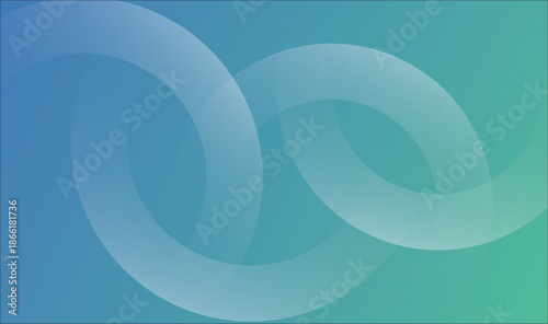 Calming Teal Blue Gradient Abstract Background with Interlocking Circular Rings and Soft Overlaps, abstract background. overlapping circles.