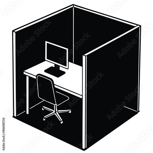 cubicle vector on white background 