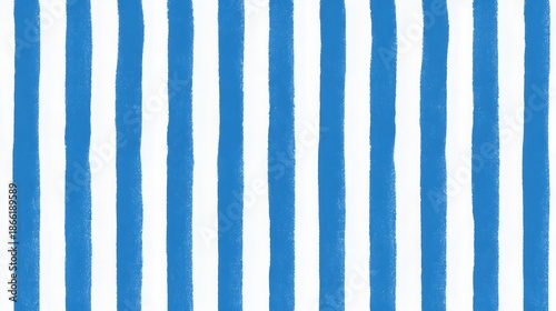A seamless repeating pattern of bold vertical blue stripes against a clean white background featuring a subtle painterly texture ideal for design and decor