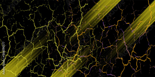 yellow black brush wrap car sticker pattern abstract banner sporty lines black yellow color combination grunge brush modern pattern racing motorsport vector design.