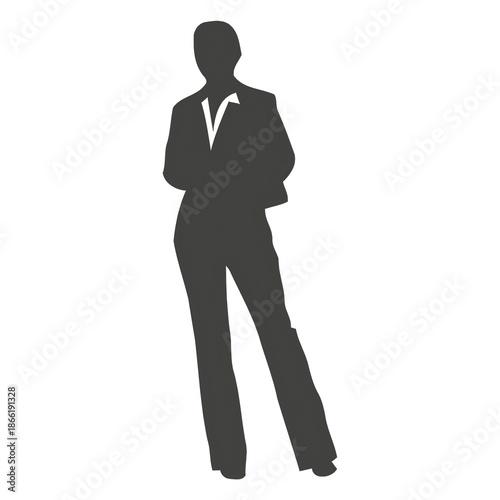 Businesswoman in Suit Silhouette, Professional Woman