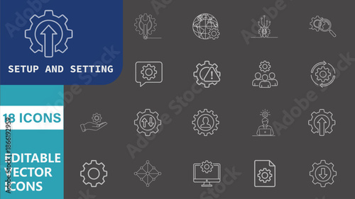 Editable Vector Icons For Setup, Settings, And Configuration
