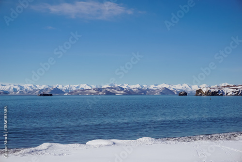 Avacha Bay in winter in Petropavlovsk-Kamchatsky