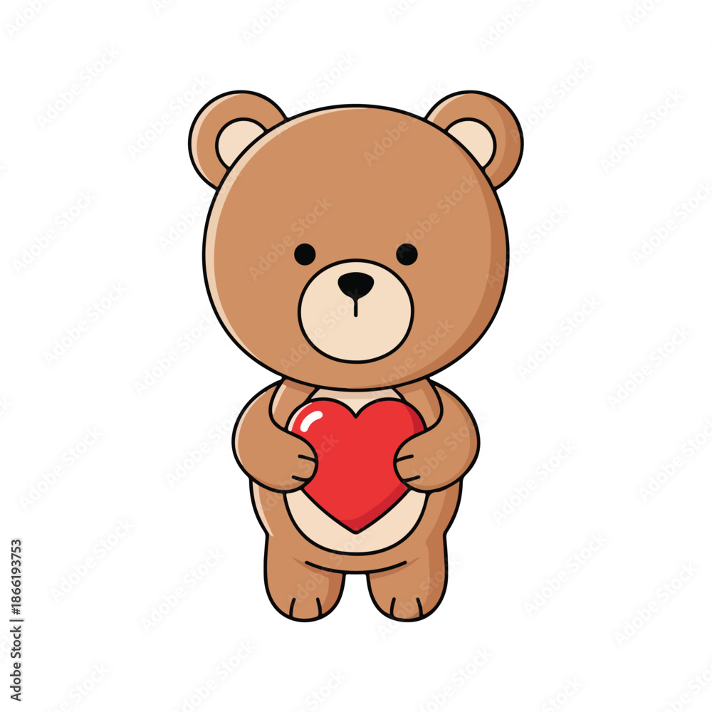 Fototapeta premium A teddy bear holding a heart