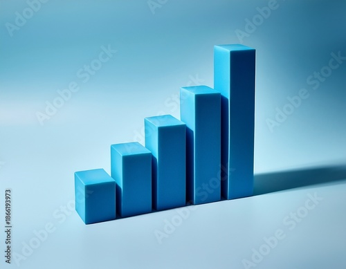 minimal 3d blue bar chart on light background n growth concept Free Download minimal 3d blue bar chart on light background n growth concept - GFXLoad