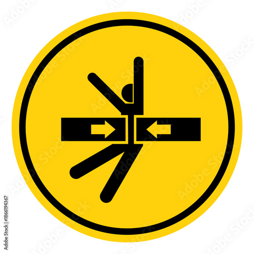 Slika na platnu Crush Body Hazard Symbol Sign, Vector Illustration, Isolate On White Background Label