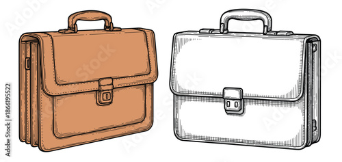 Vintage leather Briefcase and Sketch Briefcase 