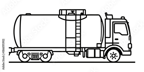 Minimalist Cargo Truck Trailer Icon Silhouette for Freight Logistics and Road Transport