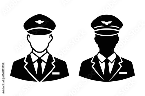 Train Conductor Pilot Uniform Icon for Railway Staff and Public Transport Personnel