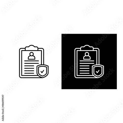 Compliance  icon black and white outline.